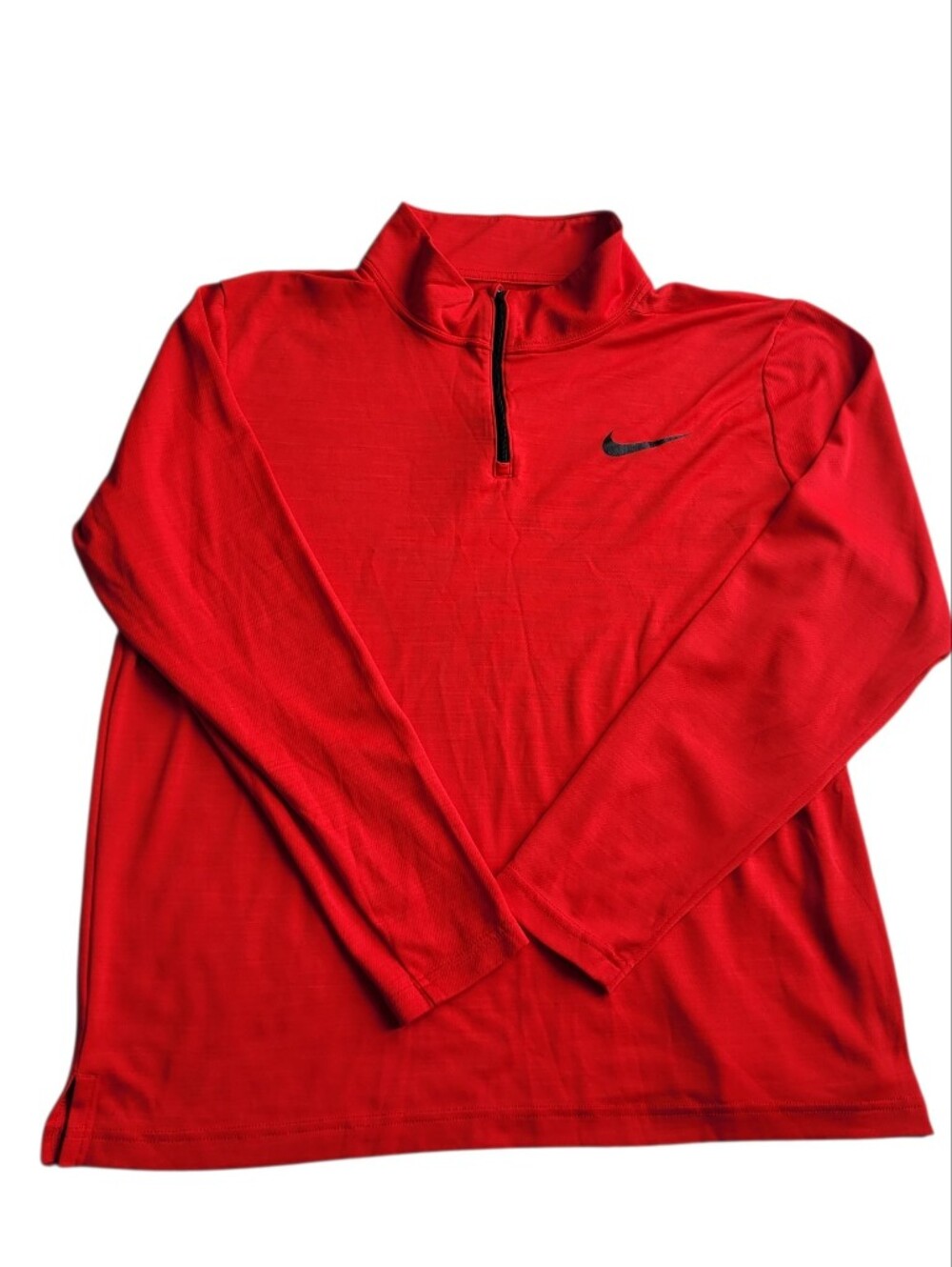Nike Dri-FIT Women's Red Quarter-Zip Pullover Long Sleeve Athletic Top Size L - Picture 3 of 6